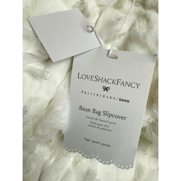 NWT Large LoveShackFancy Bow Bean Bag Chair Slipcover Only - Picture 4 of 11